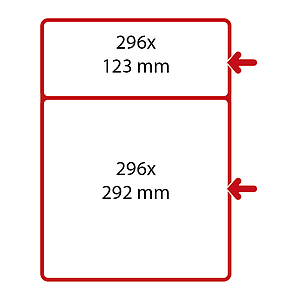 SHOWCARD FRAMES A3P WITH CROSS BAR, 296X123 MM AND 296X292 MM, LANDSCAPE