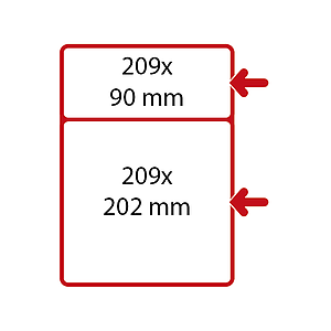 SHOWCARD FRAMES SPECIAL SIZES, A4P WITH CROSS BAR, 209X90 MM AND 209X202 MM, LANDSCAPE