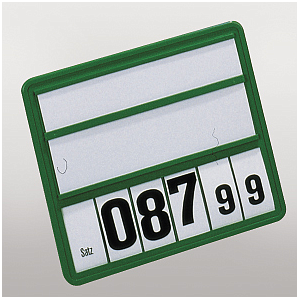 190X210 MM, PLASTIC CLICK PRICE DISPLAY WITH 6 DIGITS AND 2 INSERTS : 40X190 MM AND 55X190 MM