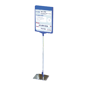 SHOWCARD STAND N WITH ADJUSTABLE TUBE 320-620 MM, STAINLESS STEEL BASE, A5P
