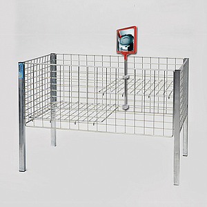 SHOWCARD STAND DK, A4L FRAME, ADJUSTABLE TUBE 320-620 MM, FOR WIRE BASKETS