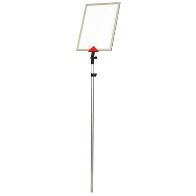 SHOWCARD STAND BD-DEKO A4P, FIXED TUBE 900 MM, BLACK HINGE, TRIANGULAR T-PIECE