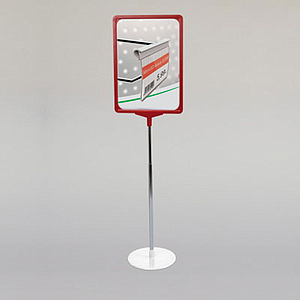 SHOWCARD STAND K ROUND, A4L FRAME, ADJUSTABLE TUBE 320-620 MM, ROUND BASE