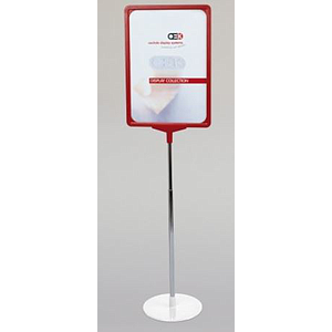 SHOWCARD STAND K ROUND, A4L FRAME, ADJUSTABLE TUBE 320-620 MM, ROUND BASE