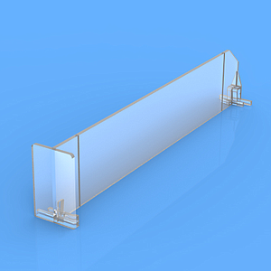 DIVIDER 60X385 MM (HXL), WITH TWO FIXING POINTS, "T" FRONT 60X35 MM