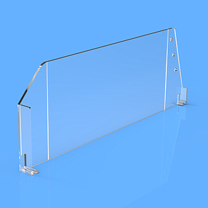 DIVIZOR 120X560 MM (HXL), CU DOUA PUNCTE DE FIXARE, FRONT "L" DREAPTA 17X80 MM