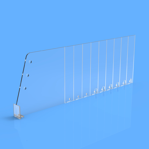 TERMÉKELVÁLASZTÓ PRIMA S 2/120, 120X635 MM, 25 MM-ENKÉNT TÖRÉSPONTTAL, ”T” FRONTTAL