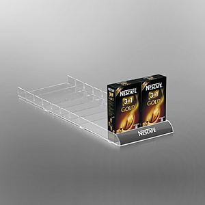 SHELF ORGANIZER WITH LOW ROUNDED FRONT, 87,5X540 MM