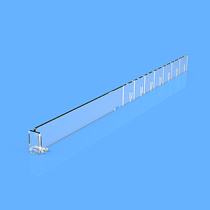DIVIDER 25X335 MM (HXL), WITH TWO FIXING POINTS, "T" FRONT 12X24 MM