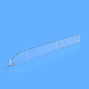 PET DIVIDER 50X485 MM (HXL), "L" FRONT IN LEFT SIDE, 12X30 MM, BREAKING POINTS TO EVERY 50 MM
