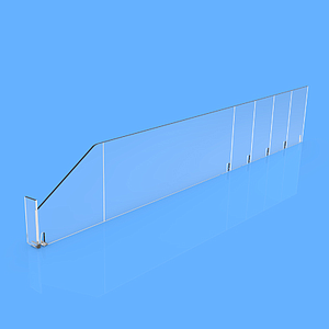 PET DIVIDER 90X485 MM (HXL), WITH TWO FIXING POINTS, "L" FRONT IN LEFT SIDE, 12X50 MM