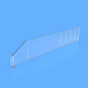 PET DIVIDER 90X485 MM (HXL), WITH TWO FIXING POINTS, "L" FRONT IN RIGHT SIDE, 12X50 MM