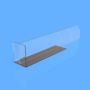 PET DIVIDER 50X255 MM, WITH "T" FRONT 35X50 MM, TWO BRAKING POINTS AT 155 MM OR 205 MM, MAGNETIC BASE