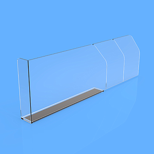 PET DIVIDER 80X255 MM, WITH "L" FRONT LEFT 20X50 MM, TWO BRAKING POINTS AT 155 MM OR 205 MM, MAGNETIC BASE