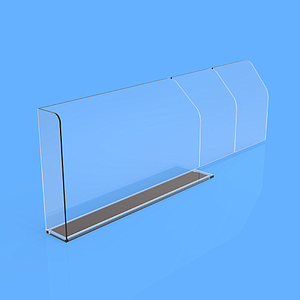 PET DIVIDER 80X255 MM, WITH "L" FRONT RIGHT 20X50 MM, TWO BRAKING POINTS AT 155 MM OR 205 MM, MAGNETIC BASE
