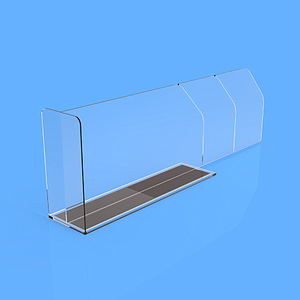 PET DIVIDER 80X255 MM, WITH "T" FRONT 35X50 MM, TWO BRAKING POINTS AT 155 MM OR 205 MM, MAGNETIC BASE