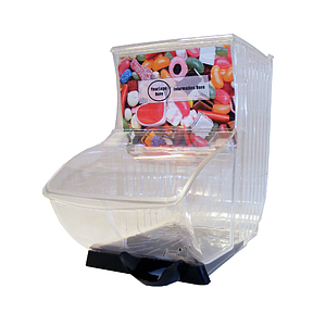 SLATBOX RECIPIENT 222X428X354 MM, WITH BLACK TRAY, ONE SCOOP HOLDER