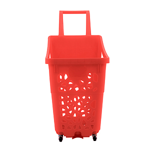 MONOBLOC SHOPPING BASKET WITH 2 FIXED WHEELS, 60 L