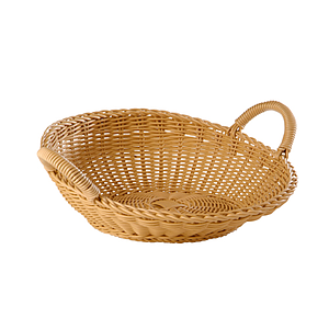 BRAIDED ROUND BASKET WITH TWO HANDLES, 365X120 MM (DXH)