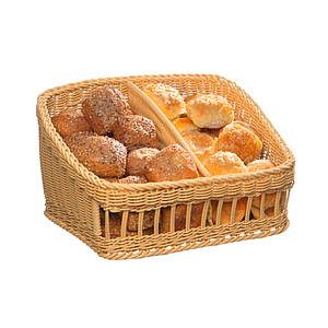 BRAIDED BASKET, 450X400 MM BASE DIAMETER (LXl), HEIGHT: 160 MM IN FRONT AND 270 MM IN BACK