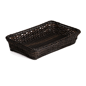 BRAIDED RECTANGULAR GN 1/1 BASKET MADE OF PLASTIC, BASE SIZE: 530X325X100 MM (LXlXH)