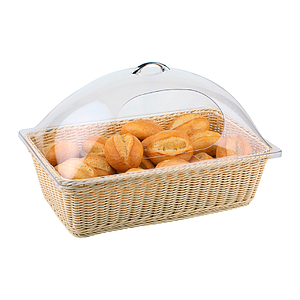 BRAIDED RECTANGULAR BASKET MADE OF PLASTIC, BASE SIZE: 530X325X155 MM (LXlXH)