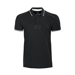 PIQUE TOP RIB POLO T-SHIRT, WITH TWO BUTTONS ON THE PLACKET