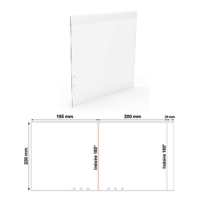 SHARK FOOT PVC POCKET 200X200 MM WITH 3 HOLES