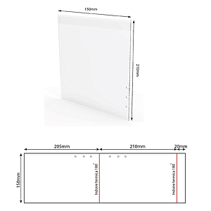 SHARK FOOT PVC POCKET 150X210 MM WITH 3 HOLES