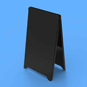 PEOPLE STOPPER, 561X880 MM, BLACK HIPS 3 MM