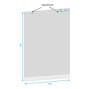 POCKET FOR HANGING A2P, WITH 2 METALLIC STAPLE, PVC ATI-GLARE 0,4 MM