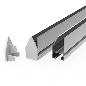 "H" ALU-CLAMP RAIL FOR POSTERS SUSPENSION, 40X1000 MM, PRINT THICKNESS MAX 3 MM