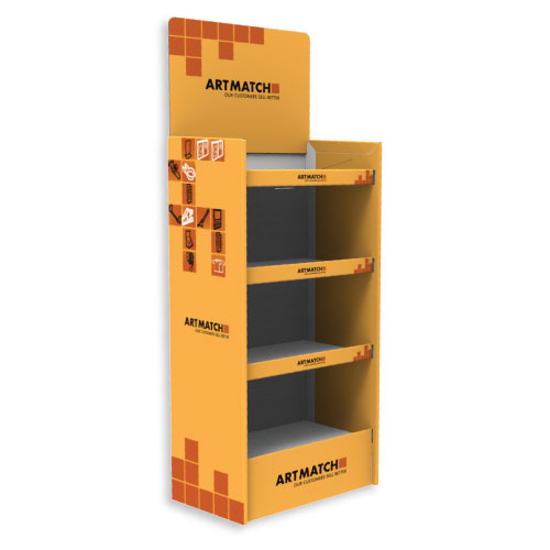 100 KG, CORRUGATED CARDBOARD DISPLAY 600x400x1266+400 MM HEADER