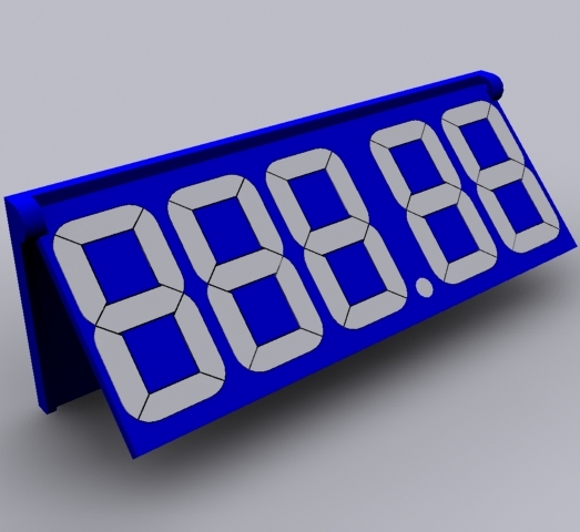 PP30 ARTICULATED MODULE BLACK, 36X95 MM, 5 DIGITS 30 MM H, WITH HOLDER AND POINT
