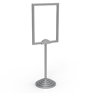 SHOWCARD STAND DEKO, A4 FRAME, FIXED TUBE 320 MM AND SILVER STEPPED BASE