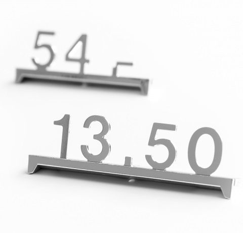 PRICE CASSETTE BRILLANT, 5 MM HEIGHT, 25 AND 35 MM LENGTHS