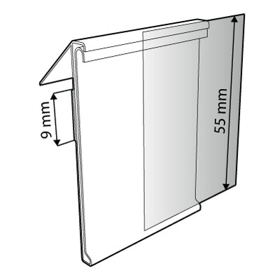 ADHESIVE DBR SCANNING RAIL, 55X1000 MM, 30 DEGREES INCLINATION, WITH GRIP