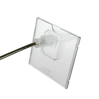 REFLEX LABEL HOLDER, 80X80 MM, WITH MOUNTING ON THE END OF HOOKS