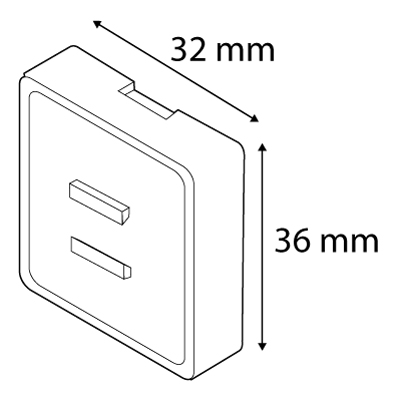 MAGNETIC FASTENER SQUARE, WITHOUT ADAPTOR, 36X32 MM, 5,6 KG MAX WEIGHT