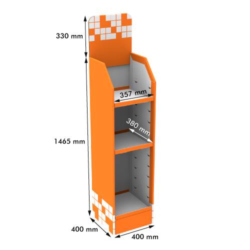 42 KG, DISPLAY 400x400x1465+330 MM HEADER