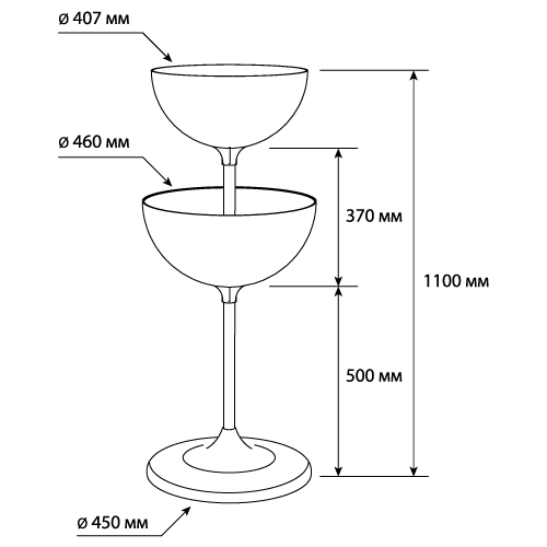 UNIBOWL TOWER CONSISTS OF TWO PLASTIC SPHERES WITH TUBE AND ROUND BASE